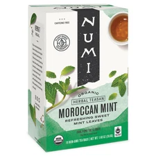 Numi Organic Moroccan Mint Tea Caffeine Free 18 Count Herbal Tea Bags