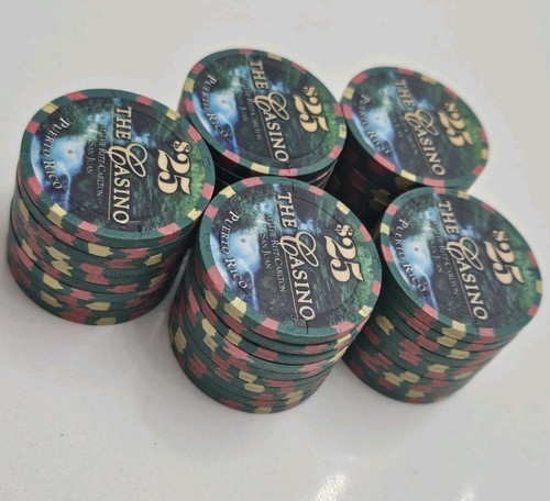 Lotto 50 RITZ CARLTON $25 Casinò SAN JUAN Porto Rico CONDADO PAULSON chip poker - Foto 8 di 12