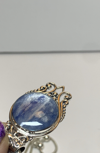 STARBORN CREATIONS 925 Sterling Silver & Blue Faceted Kyanite Pendant NWT - Photo 5/10