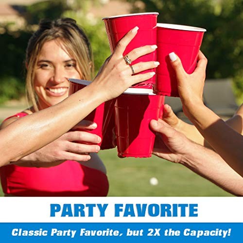 Paquete de 50 tazas de fiesta rojas gigantes GoBig 36 oz - tiene el doble que la fiesta estándar - Imagen 4 de 6