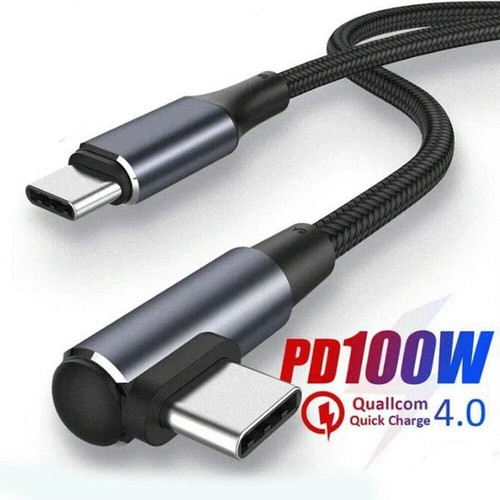 USB C to USB C Cable 100W 6.6ft Fast Charging Cable Right Angle MacBook - Picture 9 of 12