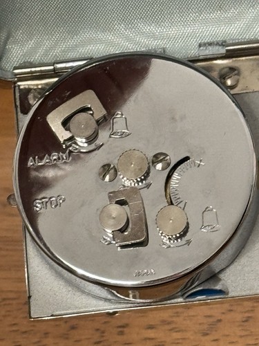 VTG 3” X 4” BULOVA TRAVEL ALARM CLOCK- Works - Light Does Not - Bild 5 von 14