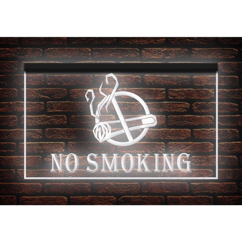 Dual Color Two Tone illuminated Neon Sign No Smoking Area Shop Cafe Bar Pub - Picture 22 of 25