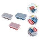 3pcs Kitchen Ice Making Tray Silicone Ice Mold Rectangular Mold Tray