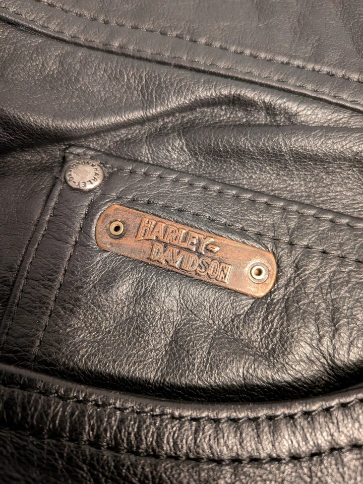 Pantalones de montar Harley-Davidson de cuero negro para hombre 36 | cuero negro Foto 4 de 4