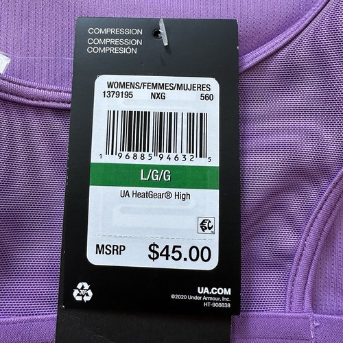 Under Armour HeatGear High Support Crossback Sport BH Lila Größe Large Neu mit Etikett - Bild 9 von 15