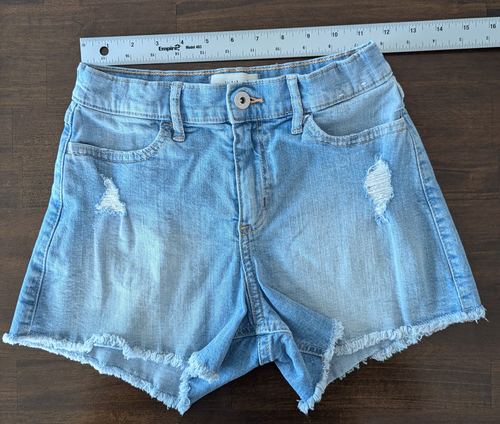 Abercrombie Kids High Rise Relaxed Distressed Shorts Size 13/14 Blue - Picture 4 of 6