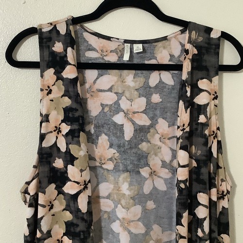 Black Floral Bohemian Hippie Festival Casual Summer Sleeveless Long Vest XL - Picture 2 of 8