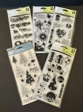 5-Packs Inkadinkado / Friskars Clear Stamps Birthday Wedding Holidays NEW & USED
