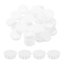 64Pcs 35mm(1 3/8') White Nylon Plastic Round Locking Hole Plugs Insert End Caps