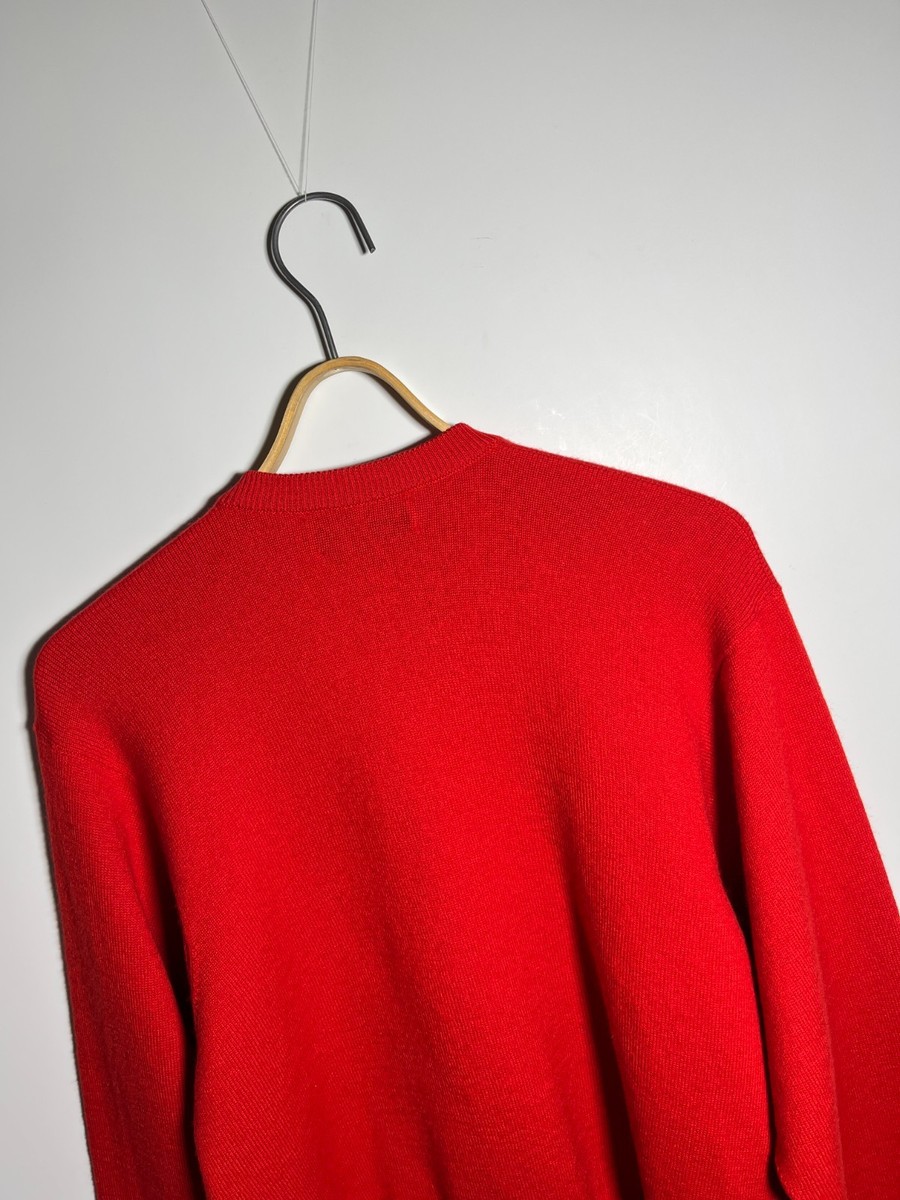 Ballantyne Made in Scotland Vintage Merino Wool Red Cardigan