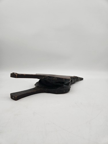 Vintage Wood Fireplace with Blower & Leather Finish - Picture 6 of 6