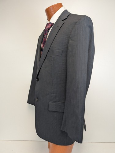 Hugo Boss 2 Piece Suit Mens 40R Gray Woven Wool Flat Front Pants 34x30 Bespoke - Picture 4 of 12