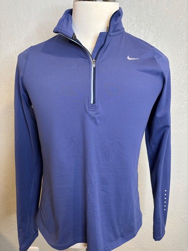 Nike Langarm-Laufshirt Damen 1/4-Reißverschluss Dri-Fit lila, Large