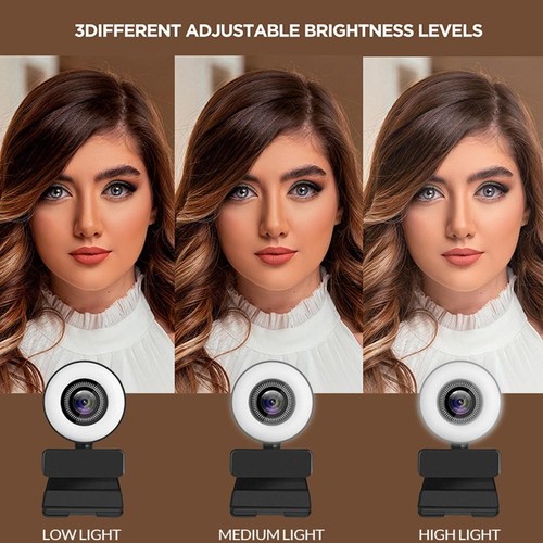 Full HD 4K Webcam Computer Web Cam Videokamera Eingebautes Ringlicht Web Ca CHP - Afbeelding 13 van 14