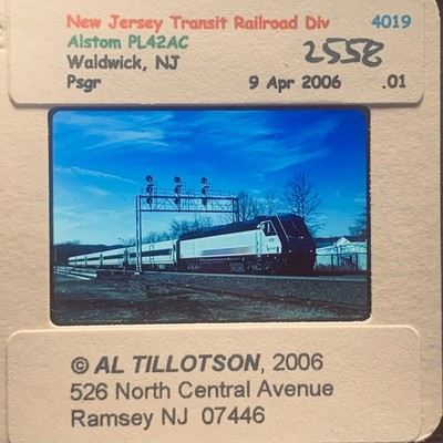 NJ Transit Alstom PL42AC 4019 Train Waldwick NJ 2006 Original 35mm Slide
