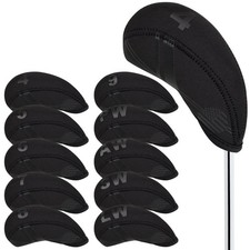 BIG TEETH Golf Iron Head Covers 10Pcs Neoprene USA Flag Golf Club Protector M...