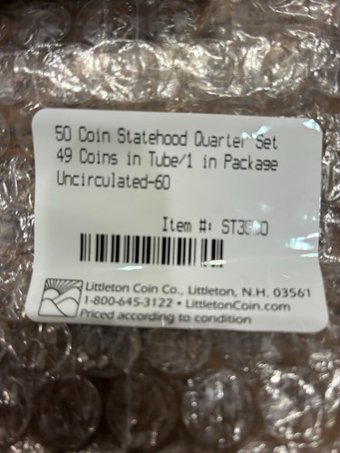 50 Coin Uncirculated Statehood Quarter Set-Littleton Item ST3500 Uncirculated 60 - Picture 2 of 8