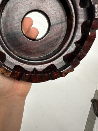 Antiker chinesischer Qing-Dynastie geschnitzter Palisanderständer Sockel Hartholz 19. Jh. - Bild 12 von 15