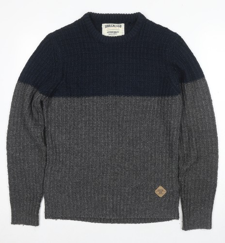SoulCal & Co Men's Medium Grey Waffle-Knit Jumper - Picture 1 of 12