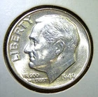 1949 P ** Silver Roosevelt Dime ** SHARP ** BU ** Mild Gold Tones **