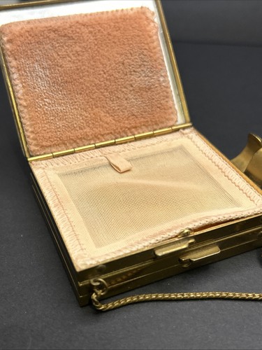 Rare 1930s 40s VTG MOP Wristlet Compact w/ Lipstick Holder Dance Purse Pill Case - Picture 11 of 15