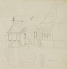 H. CHRISTIANSEN (*1866), Fachwerkhaus in Bad Wimpfen, um 1922, Bleistift
