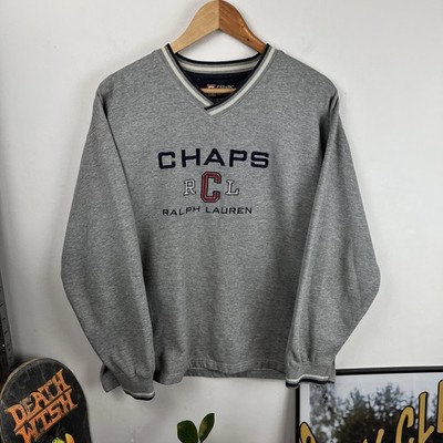 CHAPS Ralph Lauren Vintage Long Sleeve big logo sz M Casual Oversize Old Money
