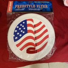 Freestyle Flyer 165g Ultimate Disc Frisbee - American Flag Design - WHITE - NIP