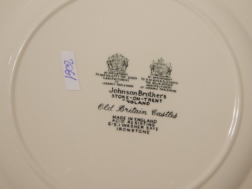 Johnson Bros Old Britain Castle Raro Servicio 6 Platos Semillas Porcelana Azul - Imagen 9 de 9