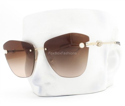 Jimmy Choo Sunglasses Glasses Rimless Pale Gold JC 4004HB 3006/13 with Case