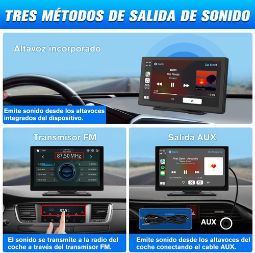 Pantalla Carplay Para Coche Con Carplay/Android Auto Inalámbrico, Pantalla Tácti - Imagen 6 de 12