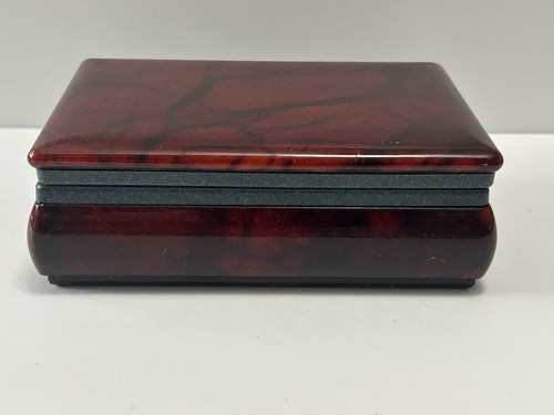 "Caja de baratijas de joyería tallada a mano tallada en Italia de alabastro genuino de colección 5,5"" X 4""" - Imagen 3 de 7