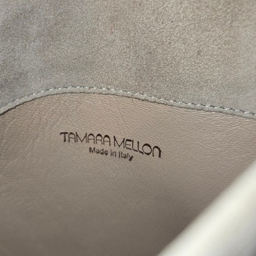 Tamara Mellon Off Duty Suede Boots in Sand Crepe Rubber Flat Sole Size 39 US 9 - Picture 7 of 12