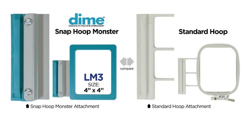Snap Hoop Monster for Baby Lock/Brother (4" x 4") Magnetic Embroidery Hoop fo... - Picture 3 of 6