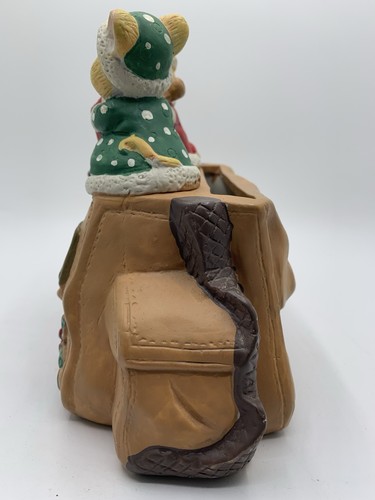 Vintage Keramik Weihnachtskartenhalter Weihnachtsmann und Frau Claus Mäuse ABC Co.  - Bild 4 von 10