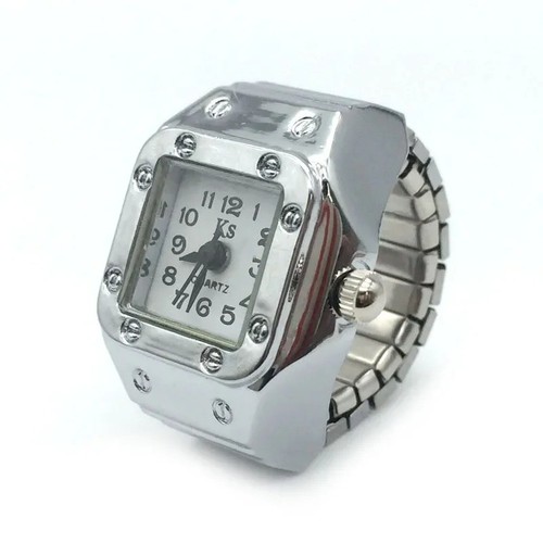 Vintage Punk Finger Watch Ring Retro Roman Quartz Mini Elastic Strap Men Women - Picture 16 of 19