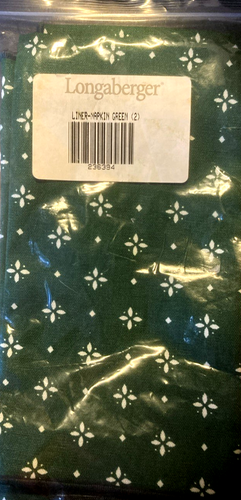 Longaberger Set Of 2 Napkins- Heritage Green Fabric-NEW!!! - Picture 2 of 2