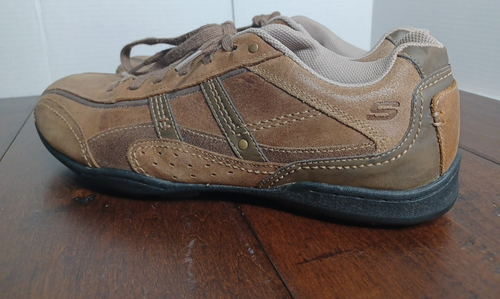 Scarpe sneakers uomo Skechers pelle marrone passo rilassato casual misura 10,5 - Foto 6 di 24