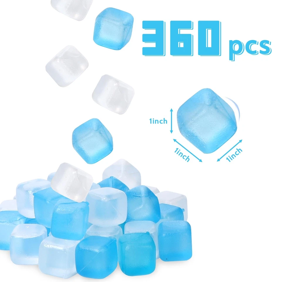 360 Pack Reusable Ice Cubes Refreezable Plastic Ice Cubes Without Diluting La... - Image 4 of 4