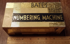 Vintage Bates 6 Wheel Standard Movement Numbering Machine w/ Box