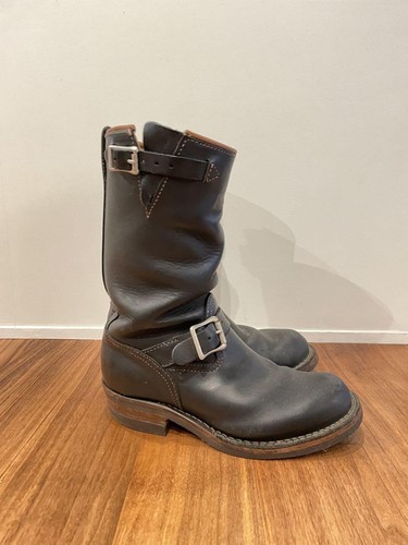 Custom Wesco Leather Engineer Boots in Black #1013 - Picture 3 of 5