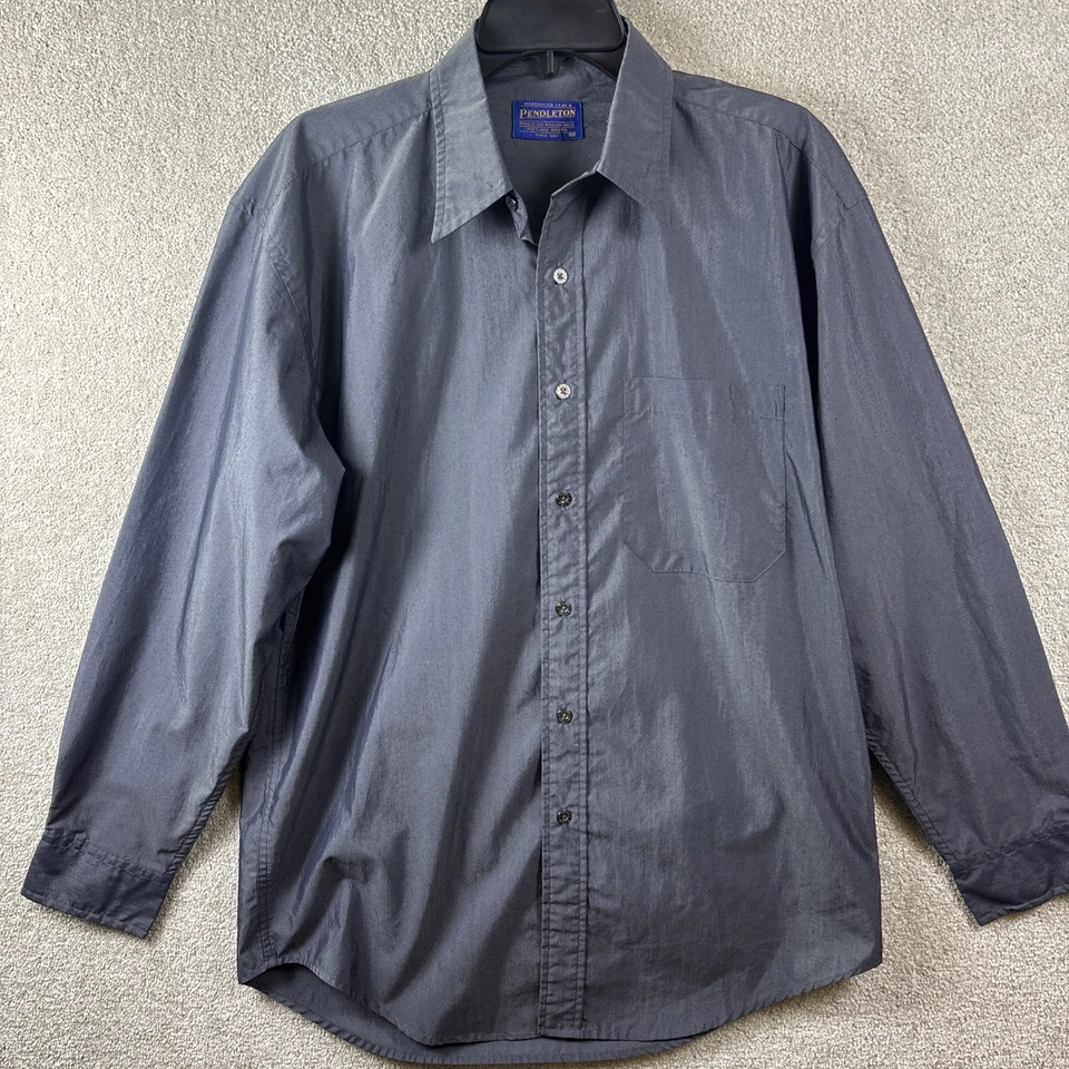 Pendleton Shirt Men's Medium Grey Button Front Western Casual Lightweight *SEE - Image 2 of 4