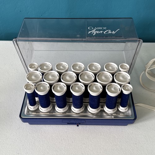 Clairol Aqua Curl Hairsetter 20 Velvet Flocked Hair Hot Curler Rollers K-40