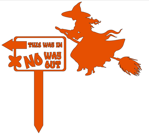 HALLOWEEN HEXE KEIN AUSWEG VINYL ABZIEHBILD TRANSFER AUFKLEBER WAND FENSTER TÜR s2 - Bild 5 von 5
