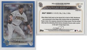 2022 Topps Chrome Update Debut Blue Refractor /199 Mackenzie Gore Rookie RC