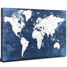 World Map Canvas Wall Art Modern Office Pictures Decorations World Maps for L... World Map Canvas Wall Art Modern Office Pictures Decorations World Maps for L...