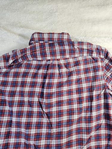 Vineyard Vines Shirt Mens XL Red Blue Plaid Classic Fit Murray Button Up Flannel - Picture 8 of 11