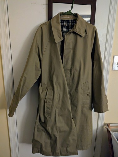 J. Crew Rivington Trench Coat Water Resistant Cotton Mens 40S Khaki
