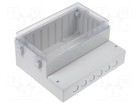 X: 222mm für Steuerelemente Gehäuse: Wandbefestigung Y: 185mm
